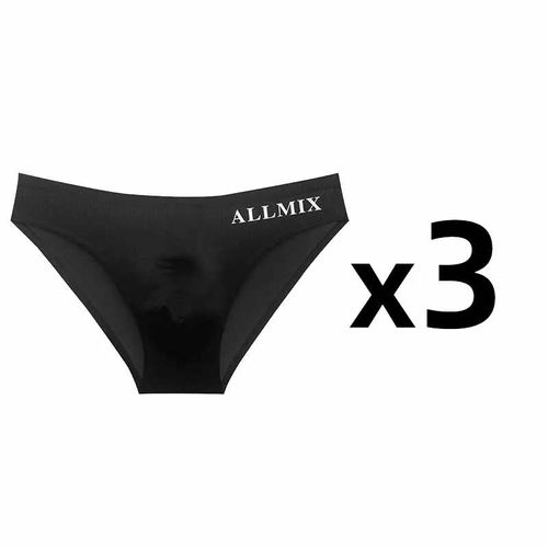 Lot De 3 Sous-Vêtements Sexy Sans Couture Pour Hommes,Slips Transparents En Soie Glacée Fine Avec Lettres,Sous-Vêtements Avec Pochette Pour Coq.Style 7.L 50-65 Kg