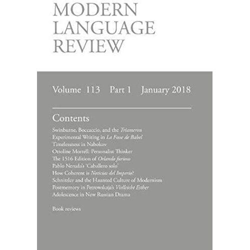 Modern Language Review (113