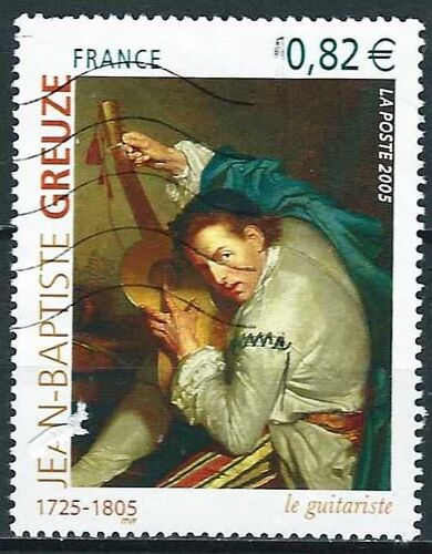 France 2005, Beau Timbre Yvert 3835, Oeuvre De Jean Baptiste Greuze, "Le Guitariste", Oblitéré, Tbe