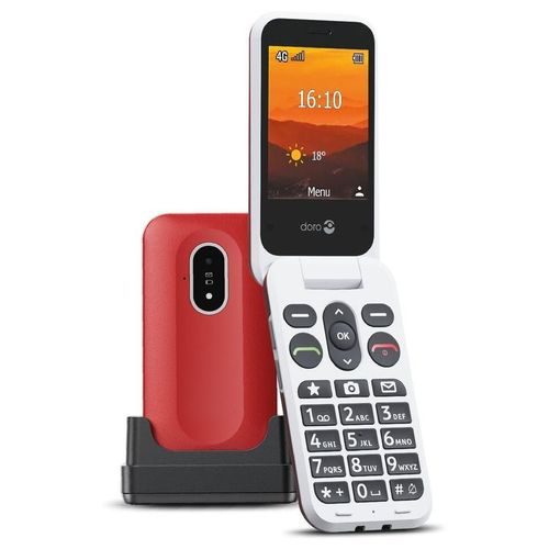 Téléphone Portable Senior Doro Leva L20 Rouge/Blanc