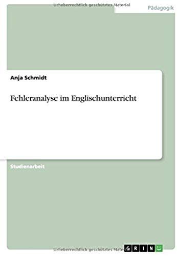 Fehleranalyse Im Englischunterricht