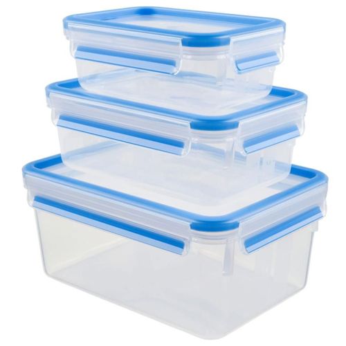 Tefal Masterseal Fresh 3 Boîtes De Conservation Alimentaire 2.30 L + 1 L + 0.55 L, Hermétiques, Sans Bpa, Micro-Ondes K3028912