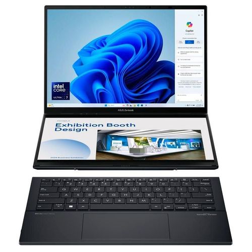 Asus UX8406CA-PZ011W - Zenbook Duo (Intel Core Ultra 9 285H, 32GB RAM, 1TB SSD, 14" OLED WQXGA+, Windows 11) Gray - AZERTY Français