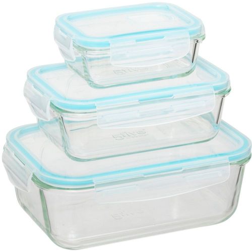 Plat / Boite En Verre + Couvercle Hermétique X 3