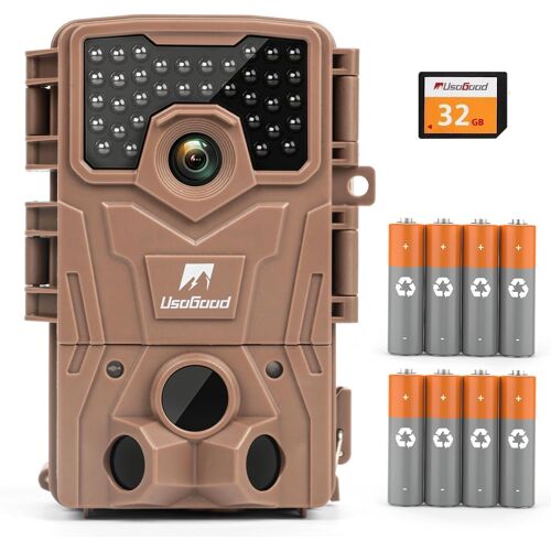 Camera de Chasse,4K HD Camera Chasse Infrarouge Vision Nocturne Animaux Piege Caméra Photographique avec 8 Batterie et Carte mémoire Suiveuse Exterieur étanche No Glow Invisible