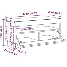 Meuble Tv Avec Lumières Led, Armoire De Télévision, Meuble Télé De Salon, Armoire Basse Salle De Séjour Intérieur, Moderne, Gris Béton