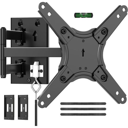 Support TV pour Camping-Car de 13 à 43 Pouces, Support Mural verrouillable à Mouvement Complet VESA 200×200mm, supporte 20 kg Adapté Van Aménagé/Remorque/Bateau/Camion, MA1342