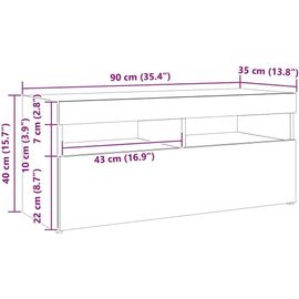 Meuble Tv Avec Lumières Led, Armoire De Télévision, Meuble Télé De Salon, Armoire Basse Salle De Séjour Intérieur, Moderne, Blanc