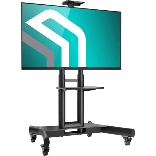 VornixorSarlshop-Support TV roulettes pour 40-70 Pouces, Support Tele Professionel Charge Max 55 kg, Support TV sur Pied avec roulettes Max VESA 600x400, Pied TV Roulette Mobile Hauteur Réglable Noir