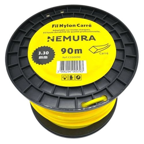 Fil Débroussailleuse Carré L: 90m, Ø: 3,30mm