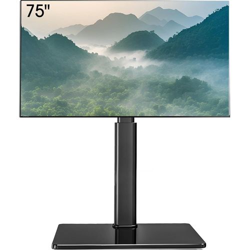 SUBZONAL-Support TV sur Pied Plus Haut 1,6m pour 43-75 85 Pouces,Pied pour TV Pivotant 50° Inclinable 12° Hauteur Réglable Max VESA 600x400mm Max Capacité 50 KG (Noir)