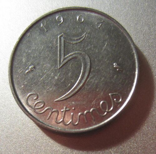 Pièce France 5 Centimes De Francs À L'épi Type Épi 1964