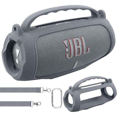Housse en Silicone en Protection Étui Speaker Case pour JBL Charge 5 Enceinte Bluetooth Portable (Haut-Parleur Non Inclus) (Noir)