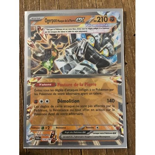 Ogerpon Masque De La Pierre Ex 112/167 Série Écarlate Et Violet Mascarade Crépusculaire