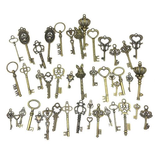 46 Pcs/Set Mix Kit Vieux À La Recherche Rétro Antique En Laiton Bronze Décoratif Vintage Clé Pour Charme Steampunk