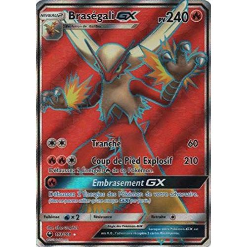 Carte Pokémon Gx Rare Full Art Brasegali 153/168