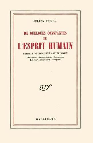 De Quelques Constantes De L'esprit Humain