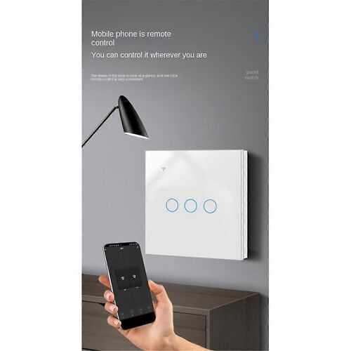 Tuya Zigbee Smart Switch Interrupteur d'éclairage tactile Zero Fire Line 1 Interrupteur Blanc
