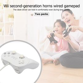 Manette De Jeu Filaire Pour Wii, Anti Poussière, Contrôleur Portable, Décor Classique, Pour Télécommande, Pack De 2 Nintendo Wii