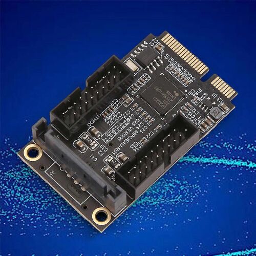 Carte d'extension MINI PCI-E vers double carte d'extension 19 broches 19 broches 5 Gbit/s à l'avant 19 broches Adaptateur 4 ports D720201 module de carte d'extension à port de prise de charge SATA