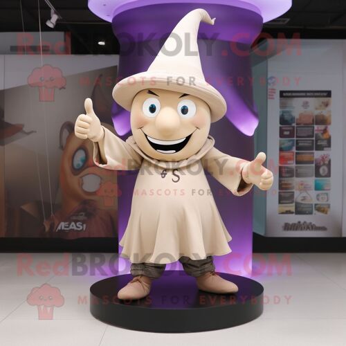 Mascotte Redbrokoly De Personnage Chapeau De Sorcière Beige Habillé D'un Jogging Et De Bracelets