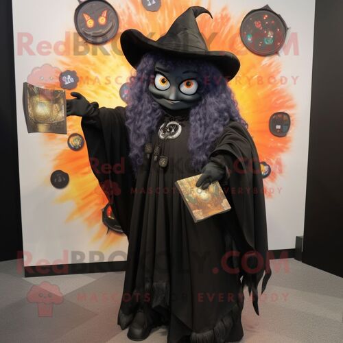 Mascotte Redbrokoly De Personnage De Sorcière Noire Habillée D'un Jean Et De Porte-Monnaie