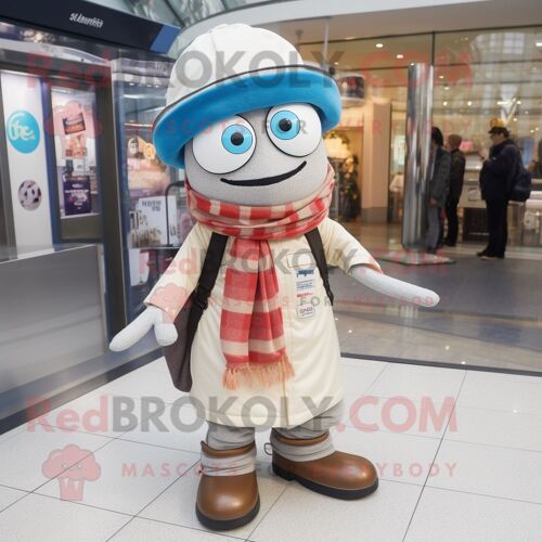 Personnage De Costume De Mascotte Redbrokoly Gyro Habillé D'un Jegging Et D'écharpes