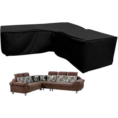 Housse De Canapé De Jardin En L, Bâche Imperméable 210d Avec Sangles De Tension, Compatible Avec Les Meubles De 215 X 215 X 87 Cm