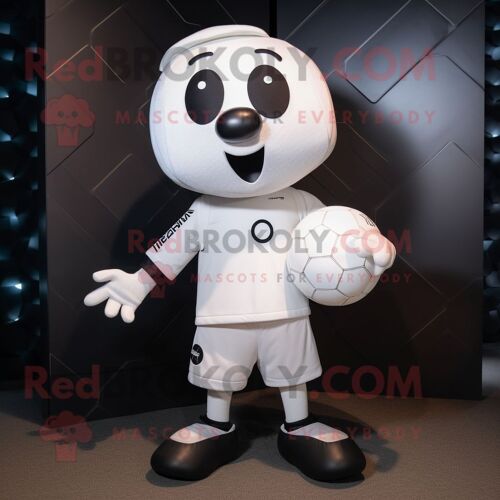 Personnage De Costume De Mascotte Redbrokoly De Ballon De Football Blanc Habillé D'un Blouson Aviateur Et D'enveloppes