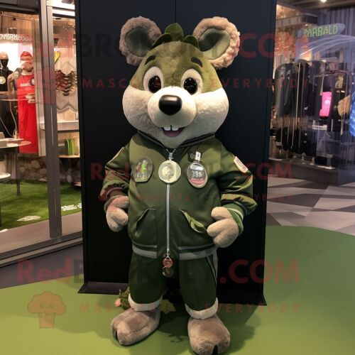 Personnage De Costume De Mascotte Redbrokoly Olive Sow Habillé D'un Blouson Aviateur Et De Colliers