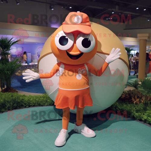 Personnage De Costume De Mascotte Redbrokoly De Balle De Golf De Pêche Vêtu D'un Maillot De Bain Et D'anneaux