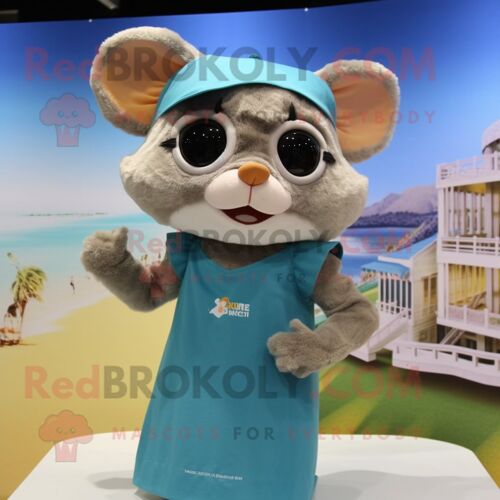 Personnage De Costume De Mascotte Redbrokoly De Dormouse Habillé D'un Maillot De Bain Et De Bandeaux