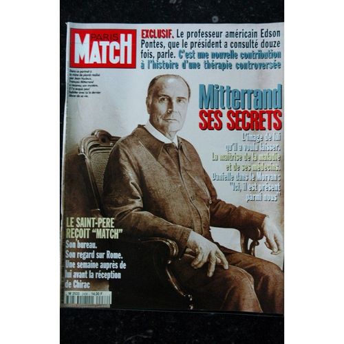 Paris Match N° 2436 1er Fevrier 1996 Cover Francois Mitterrand Ses Secrets Cindy Crawford