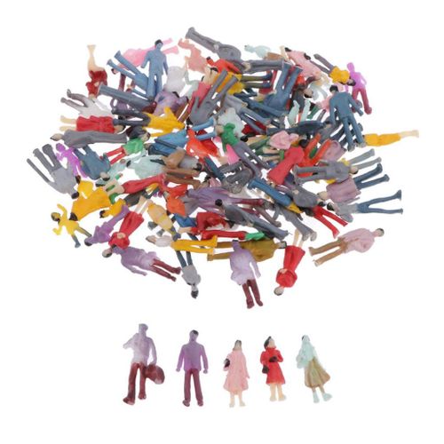 Figurines Ho Échelle 1:100 En Plastique 100 Pièces, Ensemble De Stationnement, Train, Décor De Paysage De Rue