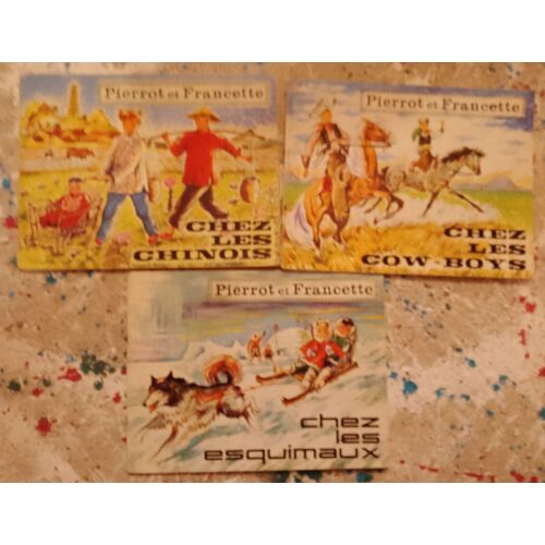 Lot 3 Pierrot Et Francette Chez Les Esquimaux / Les Chinois / Les Peaux Rouges ( C Fontugne 1965)