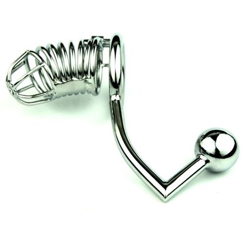 Anneaux Péniens En Métal Avec Crochet Anal Pour Hommes, Bouchon Anal, Serrure De Bondage Bdsm, Dispositif De Chasteté Masculine, Jouets Sexuels Pour Adultes