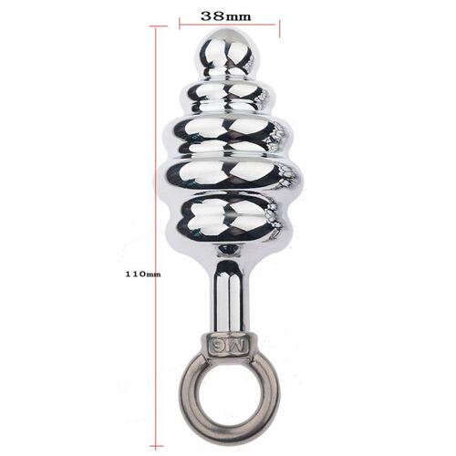 Plug Anal En Spirale À Anneau Côtelé En Métal Pour Femmes Et Hommes, Dilatateur D'anus, Jouets Sexuels, Stimulateur De Point G, Plug Anal Anal, Mast-Jaune
