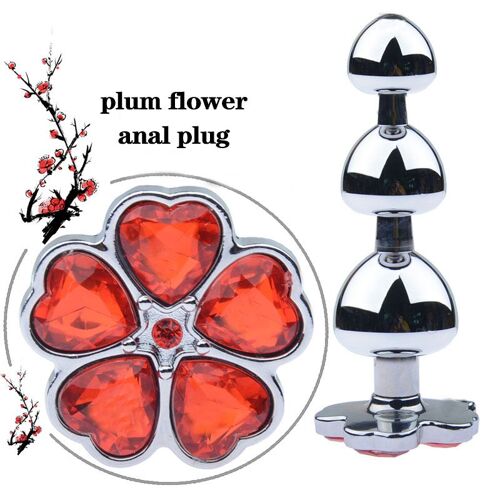 Perles Anales En Métal Fleur De Prunier Pour Hommes Et Femmes, Bijoux Pour Adultes, Dilatateur D'anus, Stimulateur De Point G, Plug Anal, Jouets Sexuels, 7,0
