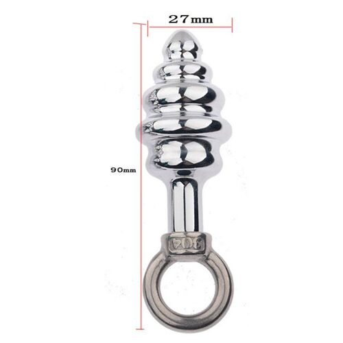 Plug Anal En Spirale À Anneau Côtelé En Métal Pour Femmes Et Hommes, Dilatateur D'anus, Jouets Sexuels, Stimulateur De Point G, Plug Anal Anal, Mast-Jaune