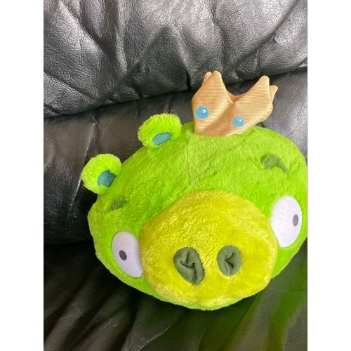 Peluche ANGRY BIRDS : Cochon VERT, 25 cm, VELOURS - King Pig