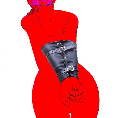 Menottes En Cuir Pour Hommes Et Femmes, Accessoires De Bondage, Bras Derrière Le Dos, Jouets Sexuels De Retenue, Fétiche Bsie M, 7.0