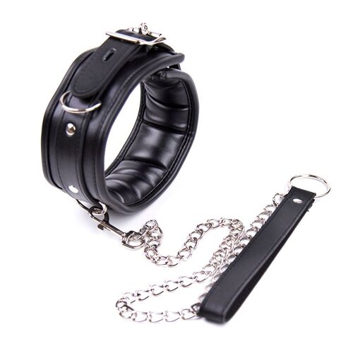 Collier Bdsm Noir En Cuir Et Fer, Éponge De Remplissage, Colliers D'esclave Bdsm Pour Femmes, Contraintes De Bondage, Jouets Sexuels Pour Couples