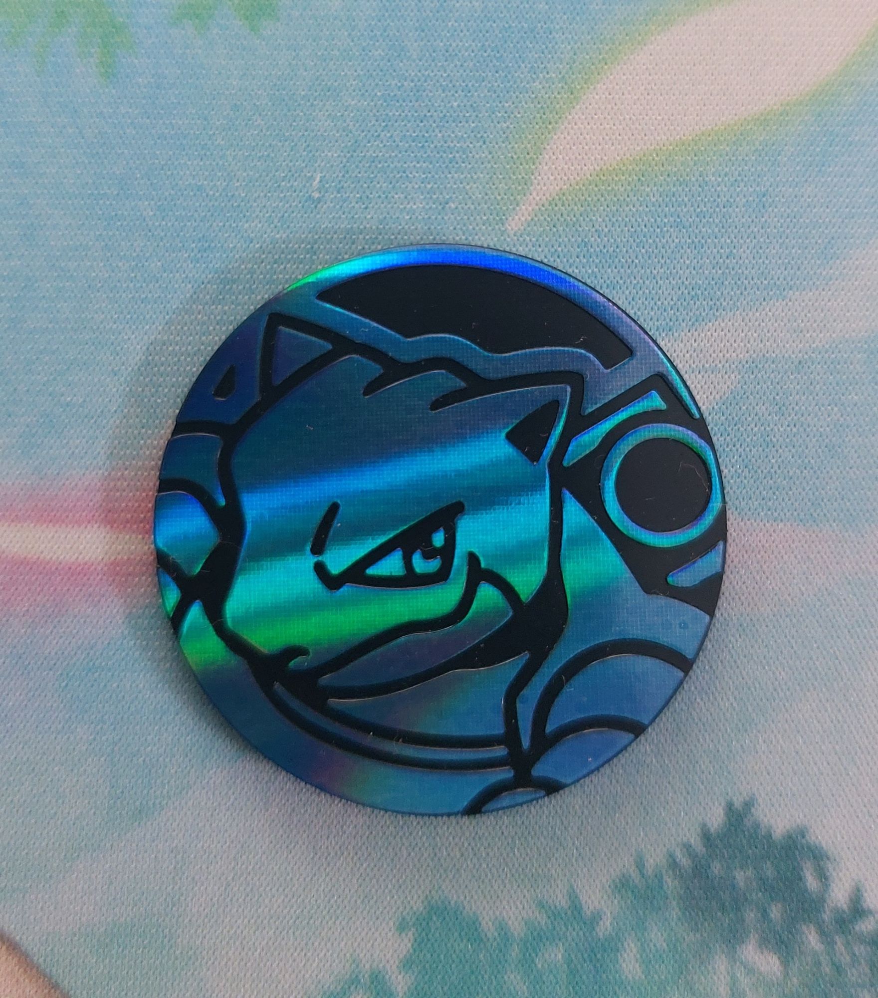 Jeton Pokemon Tortank Bleu Brillant (Diamètre 3,5cm)