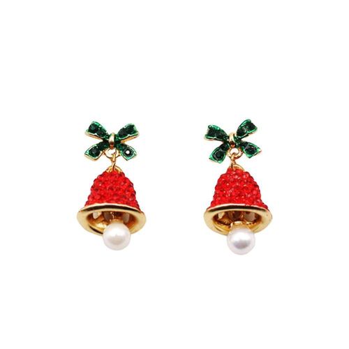 Boucles D'oreilles Noeud Papillon En Strass Rouges Exquises - Design Carillon Éolien Chic Pour Femme, Cadeau Idéal Pour Toutes Les Occasions