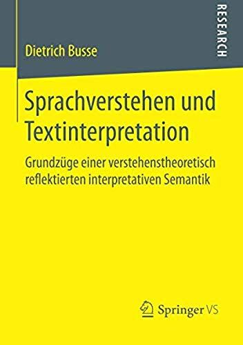 Sprachverstehen Und Textinterpretation