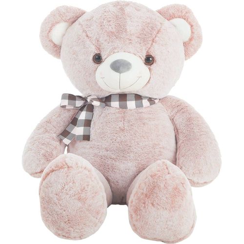 Peluche Ours Rose 115 Cm Avec Noeud