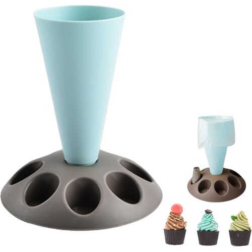 Kalanka-Support De Poche À Douille En Plastique, Support De Poche À Pâtisserie, Poche À Douille Avec Support Et Douilles, Pour Fentes, Douille À Cupcakes, Pour Accessoires De Pâtisserie (Bleu)