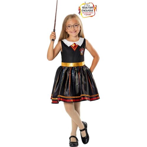 Deguisement Robe Luxe Hermione + Baguette + Lunettes Taille M 5-6 Ans