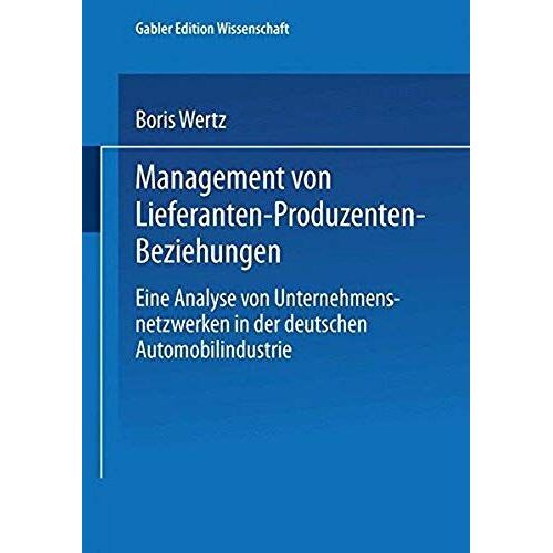 Management Von Lieferanten-Produzenten-Beziehungen