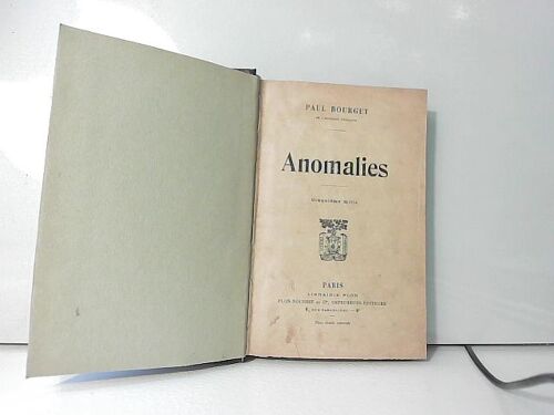 Anomalies / 1920 / Bourget, Paul / Réf15497